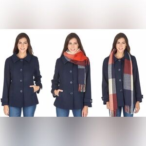 Haute Edition NWT Short Length Wool Blend Car Coat 3XL